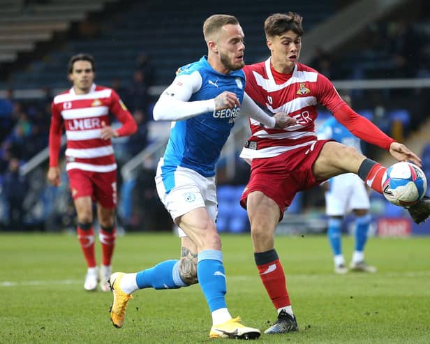 Branden Horton, pictured playing for Doncaster Rovers, has been in talks with Chesterfield over a move.