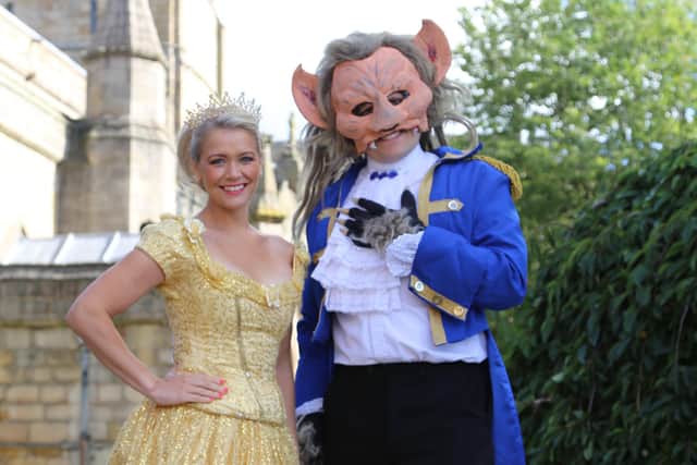 Suzanne Shaw (left) will star as Belle while James Meunier will take on the role of The Beast/Count of Monte Don