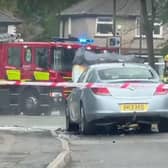 Firefighters from Ripley were called to a car fire on Brittain Drive, Codnor Gate, shortly after 1 pm today, on Thursday, May 11. (Photo credit: Mark Silvey, Jacksdale.co.uk)