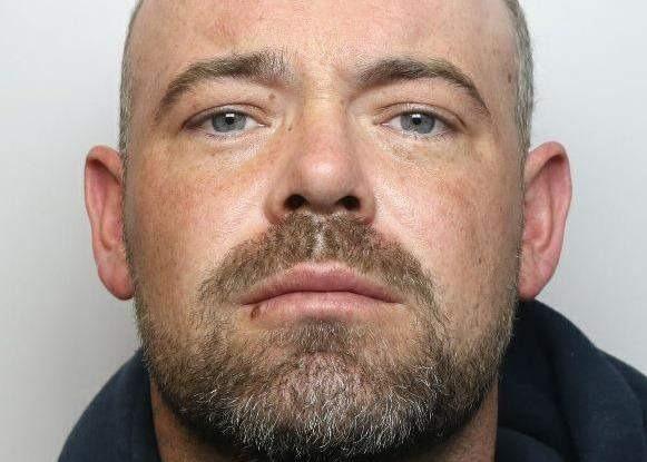 Phillip Mellon, 31, stormed a Chesterfield pub with a baseball bat seeking vengeance after an earlier fight. 
However he was unaware that police were already inside the boozer when he arrived to confront his attackers - accompanied by his dad Phillip Mellon senior, 52. 
He was jailed for 12 months.