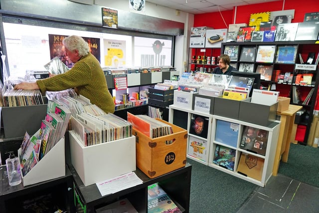 Searching for the next vinyl purchase.