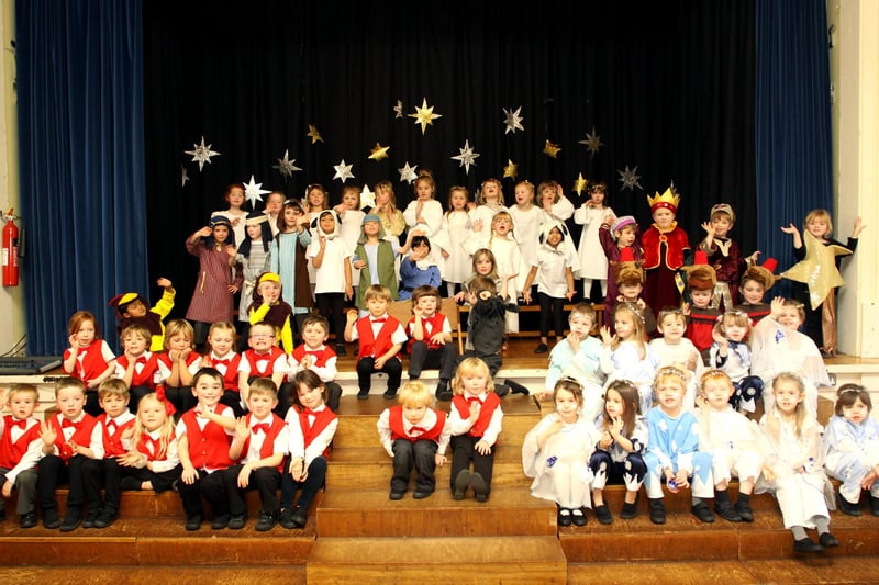 The cast of St Mary's Primary School's nativity in 2012.