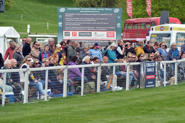 Crowds watch the show jumping