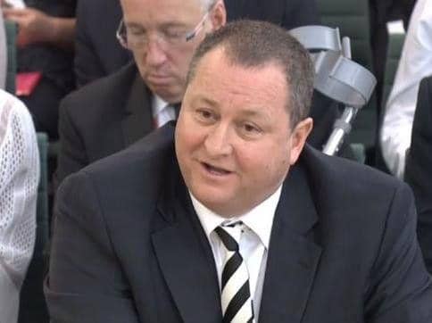 Mike Ashley giving evidence at the Parliamentary enquiry