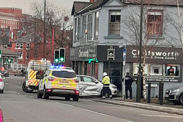 Police were called to the crash on Chatsworth Road in Chesterfield on March 8.