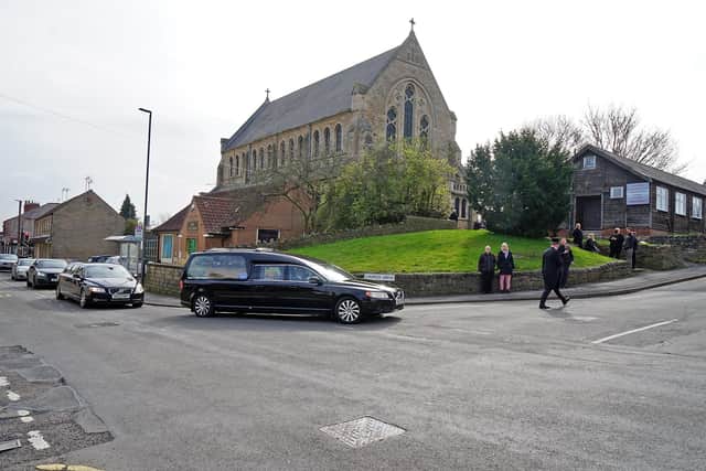 Hundreds gathered for the funeral of Freda Walker at Holy Trinity Church in Shirebrook on Thursday, April 14