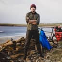 Simon Parker in Orkney on his epic cycle adventure (photo: Fionn McArthur)