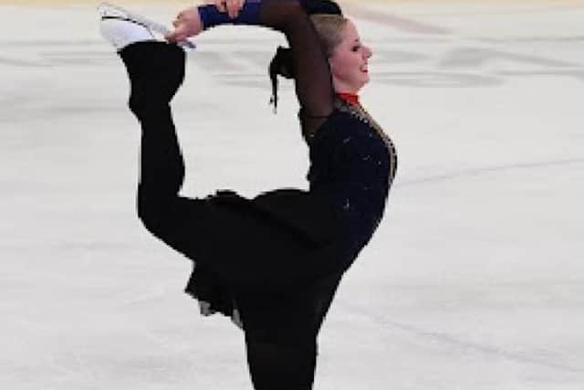 Abi had to pull off a challenging Biellmann spin as part of the routine. (Photo: Andy Wibberley)