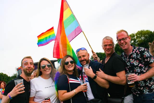 Revellers at Chesterfield Pride in a previous year. Photo by Tom Oxley.