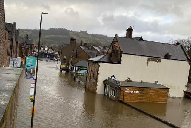 Parts of Matlock are under water today, as Storm Franklin continues to batter Derbyshire