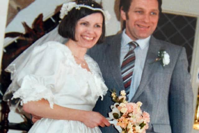 Mike and Sue Spriggs on their wedding day.