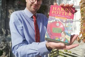 Jim Spencer with the Harry Potter first edition