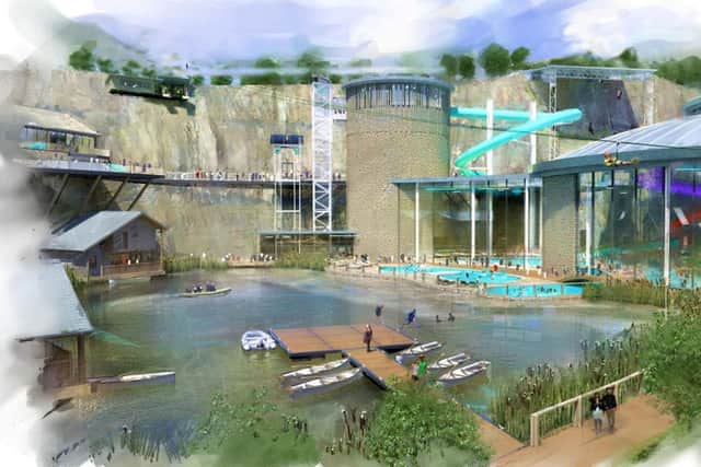 An artist's impression of the proposed Crich Quarry development. Image from Pennyroyal Design Group.