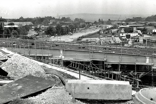 Work on the Chesterfield new relief road in 1984.