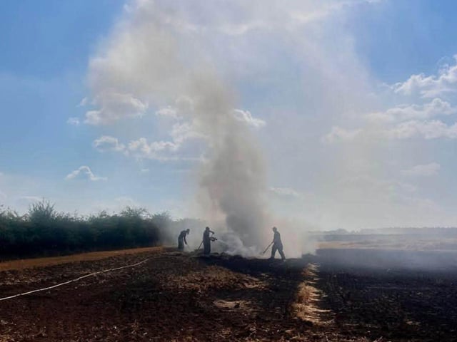 Fire crews from Matlock and Clay Cross were deployed to a grass fire on Thursday, July 16.