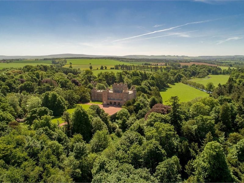 Aerial view of Saltoun Hall.