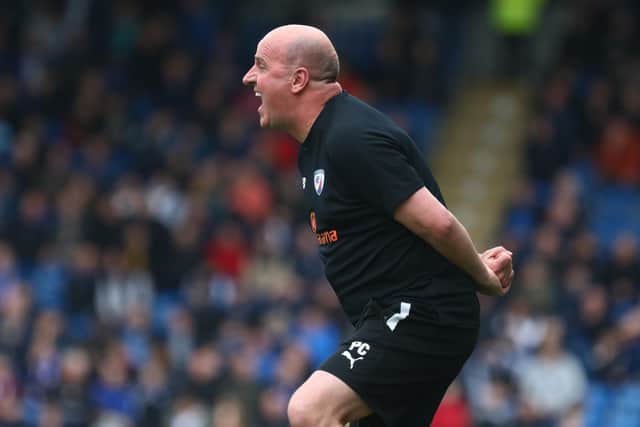 Paul Cook on the touchline against Eastleigh. Picture: Tina Jenner.