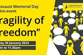 Holocaust Memorial Day online event. Friday 26 January 2024, 10am to 11.45am