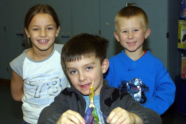 These youngsters were having a great time in 2004 when they created glass Christmas trees at the Central Library in Hartlepool.