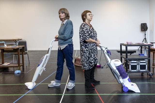 Gwynet Strong and Tessa Peake-Jones rehearse for Ladies of Letters (photo: Craig Fuller)