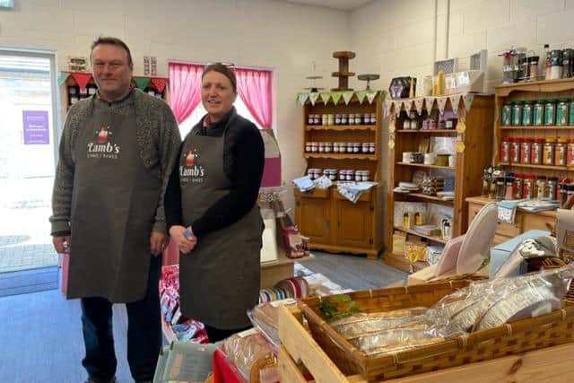 Richard and Sarah Lamb have relocated their business Lamb's Cakes and Bakes from Chesterfield to the Courtyard at Peak Village, Rowsley.