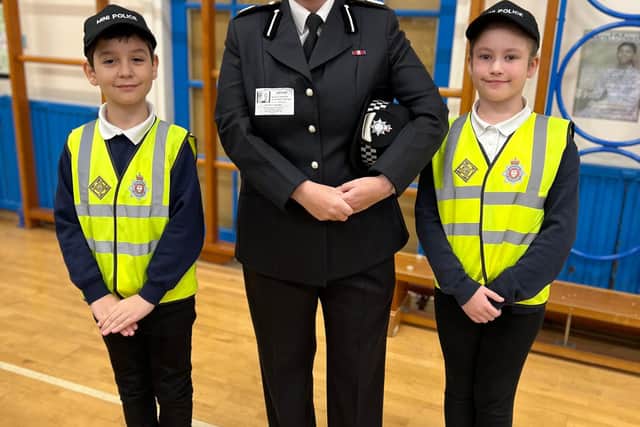 Year 5 pupils at Spire Junior School have been sworn in as mini police officers by Derbyshire police Assistant Chief Constable Michelle Shooter