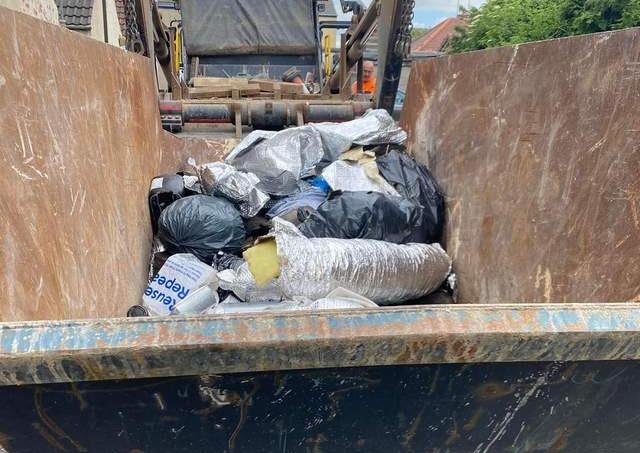 This skip was loaded with equipment used at a grow on Rhodes Cottages in Clowne on June 11.
Derbyshire Constabulary uncovered a crop inside the property after being contacted the fire service following reports of a potential fire.
No fire was discovered however a 20-year-old man - Osman Alstafa, of no-fixed-abode - was arrested at the scene and was subsequently charged with production of cannabis.