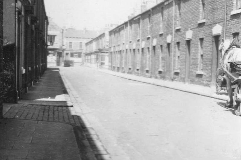 A horse and cart is just coming into shot in this view of Grace Street. Photo: Hartlepool Library Service.