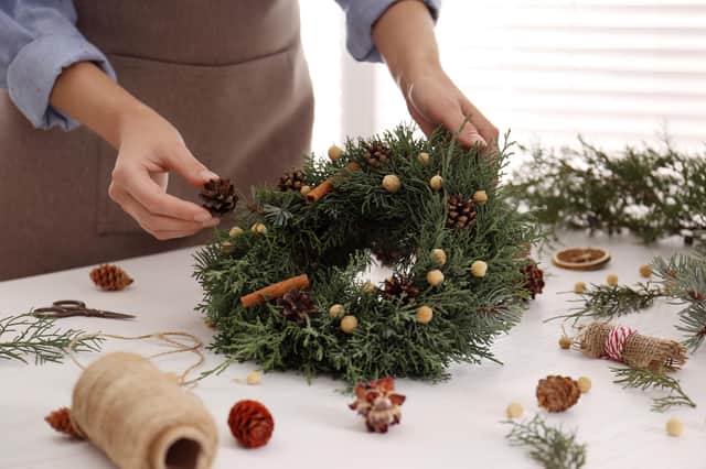 Learn how to make a Christmas wreath at Longshaw and Ilam estates (generic photo: Adobe Stock/Olga Yastremska)