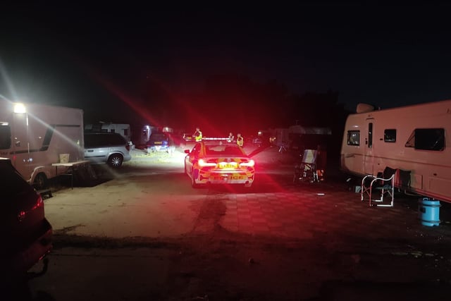 Officers discovered three stolen caravans and five vehicles on false number plates after a caravan was stolen from an address in Dronfield. 
They tweeted: "Enqs ongoing".
