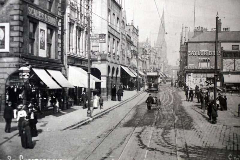 High Street, Chesterfield, seen in 1910.