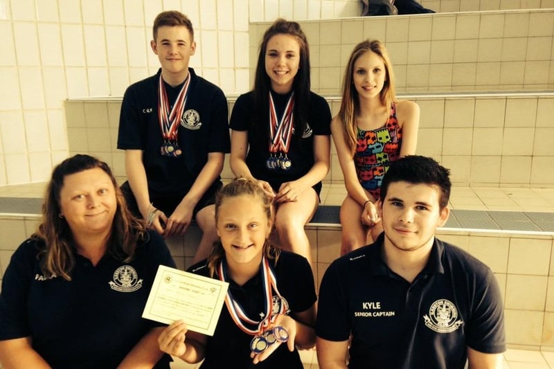 The Ilkeston Swimming Club team from a City of Derby Open Meet.