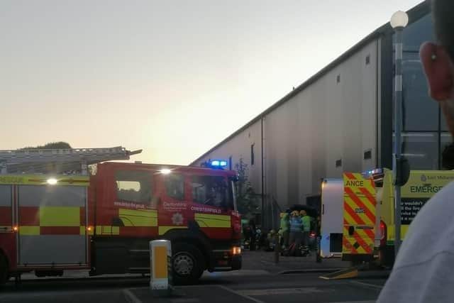 Emergency services attend the incident at Whittington Moor.