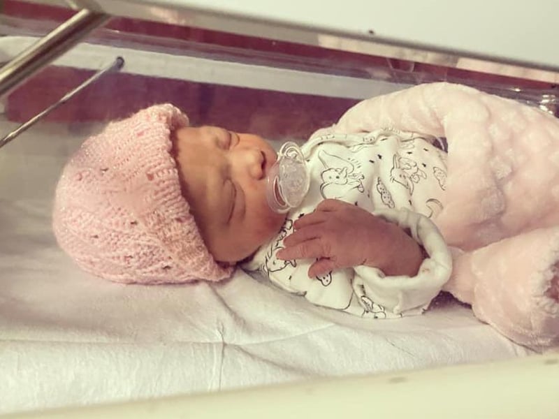 Teeish Douglas, said: "Harper Mae Brown 20 days early 6.02.21."