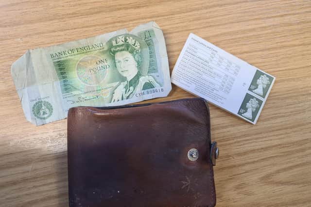 Police were handed the wallet by Derbyshire Dales District Council after it was lost in the building for around 35 years (picture: Matlock SNT)