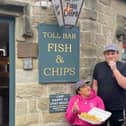 Harry Grafton, who runs Toll Bar Fish & Chips in Stoney Middleton, is pictured with his sister Sofia celebrating the chippy's recognition in The Peter Hill Award. Their dad Peter owns the business.