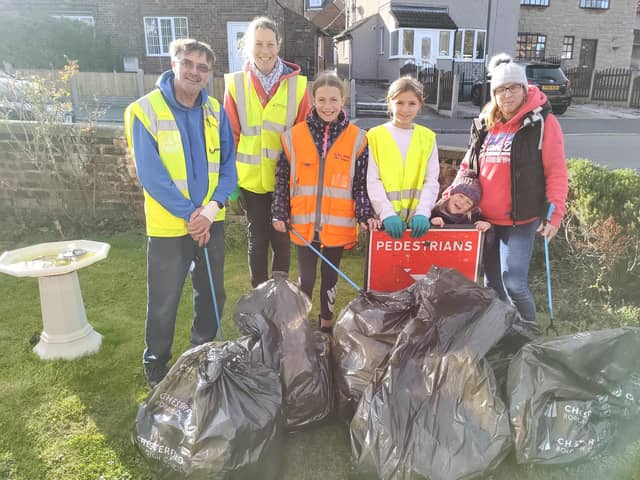 Those taking part in the litter pick included Coun Mick Bagshaw, Sharon Morrell, Sky Morrell, Izzi Newton-Jones, Star Morrell and Claire Jones.