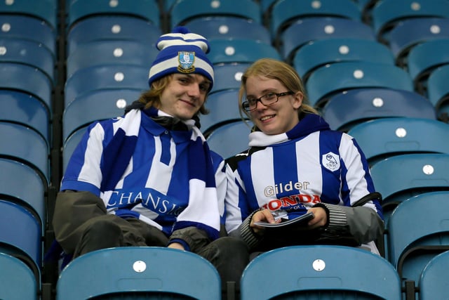 Fans are all smiles at Hillsborough before the Carabao Cup second round match against Wolverhampton Wanderers in August 2018.