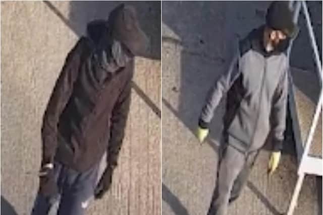 Police are appealing information to identify the two unknown males who gained access to and stole money and items from Banner Ltd in Dronfield