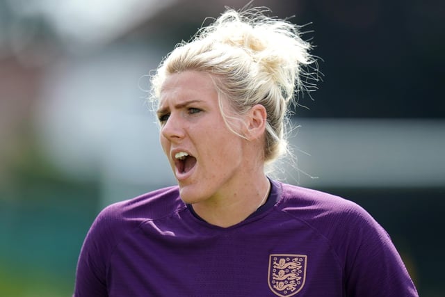 England's Millie Bright during the training session at the Stade Municipal Saint-Amand-les-Eaux.  Photo: John Walton/PA Wire.