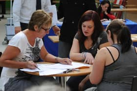 Post 16 Centre, Valley Road, Worksop.A-Level results.Picture: Pupils going through clearing. w100819-1o