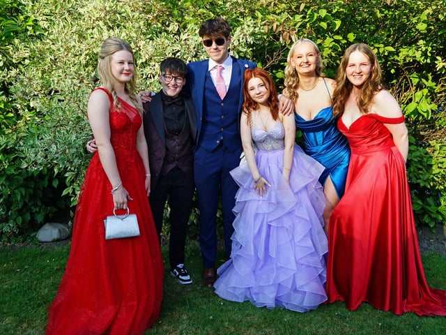 Happy students on prom night.