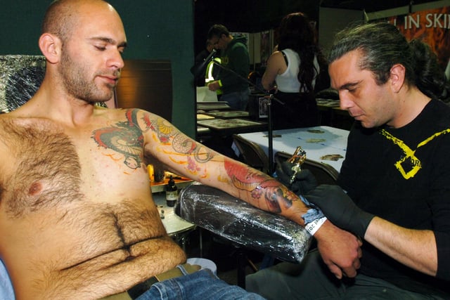 Tim Jowett got a tattoo from Cip Pana in 2010 at the Sheffield Tattoo Convention