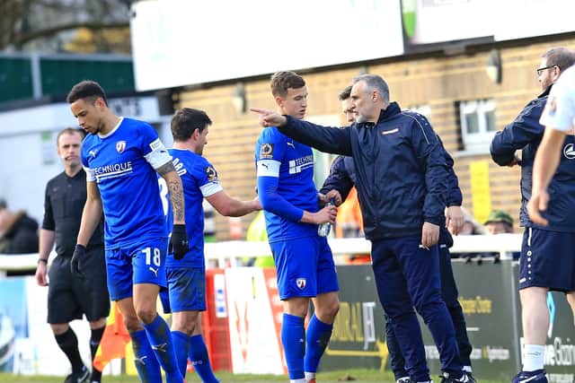 Chesterfield manager John Pemberton is glad the Spireites are out of the relegation zone during this period of uncertainty.