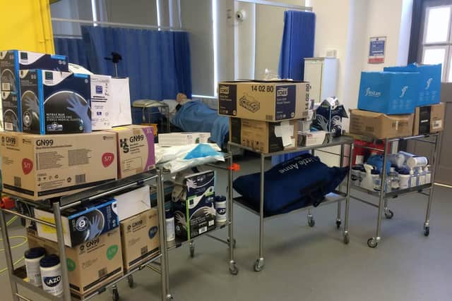 Protective equipment donated to Chesterfield Royal Hospital by the University of Derby