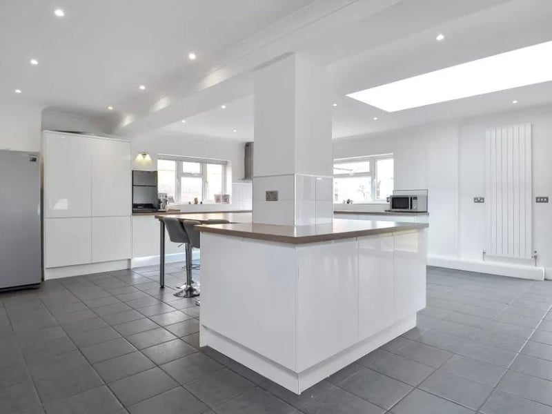 Inside the kitchen.