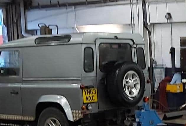 Spire Vets posted this picture on its Facebook page of the Land Rover Defender which has been stolen.