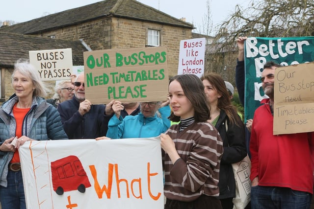 Protesters called for integrated public transport timetables to be produced in hard copy and web versions for bus users in Derbyshire. They explained that currently, there were no paper timetables other than a few produced by individual bus operators, and most of Derbyshire bus-stops carried no information at all.