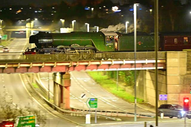 Did you spot the Flying Scotsman making a rare visit to Chesterfield last night? Nick Rhodes captured this great shot of the  world-famous steam locomotive passing over Horns Bridge roundabout!