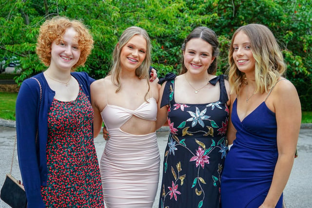 Eleanor Hayward, Harriet Dakin, Calista Maund and Emma Taylor at Brookfield School Year 13 prom night